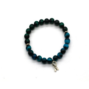 Nueva llegada joyería de cuentas de piedra natural 8mm oro Ojo de Tigre pulsera elástica constelaciones - Product Image 2