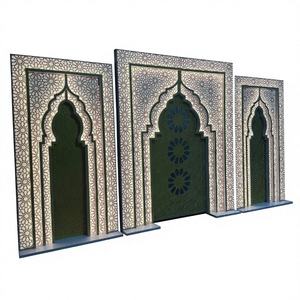 SMOOTH Muslim Style Acrylic Luxurious Durable Golden Lights Art Carving Arch Wedding Event <b>Backdrop</b> - Product Image 1