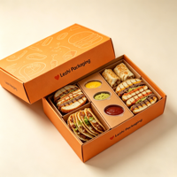 Boîte d'emballage personnalisée jetable pour restaurant, pour hamburgers, poulet frit, avec porte-sauce, boîte à collation pour restauration rapide, boîte à salade, boîte à emporter pour le déjeuner