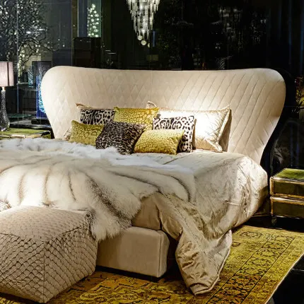 XINHE çift sevgilisi yatak modern ahşap tasarım yüksek karyola ile oturma odası otel için