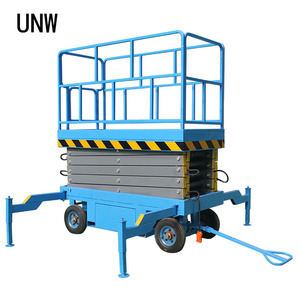 Plateforme de travail en hauteur mobile certifiée CE, élévateur à ciseaux hydraulique, hauteur de levage 6-20m, capacité 300-2000kg, avec stabilisateurs - Product Image 1