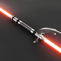 Pedang Neopixel Darth Maul Rebels Tatooine, Lightsaber Metal Hilt Force Smooth Swing, Replika Cosplay, Pedang Cahaya Merah Dua Bilah
