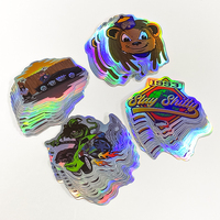 Autocollants personnalisés en gros découpés à l'emporte-pièce en vinyle imperméable à l'eau PVC clair paillettes découpées autocollants en vinyle d'anime autocollant holographique