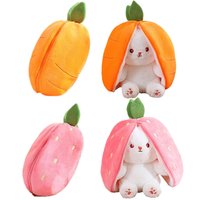 Kawaii Suff Dierlijk Speelgoed Omkeerbaar Konijnenfruit Transformeerbaar Paashaas Knuffel Nieuwe Aardbei Wortel Konijn Pluche Speelgoed