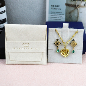 Bolsas de Joyería Personalizadas de Lujo, Bolsa de Embalaje de Joyería de Microfibra con Logotipo Personalizado y Tarjetas Insertables - Product Image 1