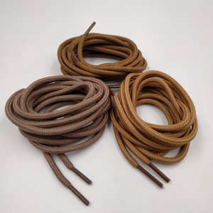 Black <strong>Brown</strong> Round Rope Polyester <strong>Shoelaces</strong> for Boots-5mm Customizable Tips Outdoor &amp; Walking Use - Product Image 3
