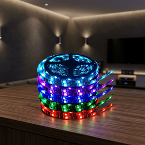 Bande lumineuse LED RGB SMD5050 DC12V, ruban flexible recouvert de silicone avec télécommande, couleur lumière du jour 5000K - Product Image 3