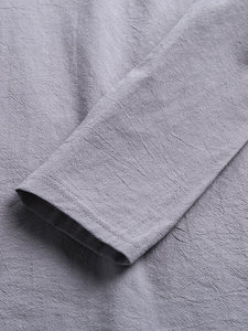 Macheda-ensemble de pyjama respirante en lin pour homme, pyjama à col surélevé, couleur unie, vêtement idéal pour l'été - Product Image 6