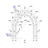 Pantalla de armazón de perno de luz de aleación de aluminio de 200x200mm, arco cuadrado curvo, escenario, evento, concierto, techo, exhibición de armazón de tela certificada CE