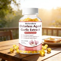 Exportation transfrontalière d'extraits d'ail vieilli inodores en gélules souples, complément alimentaire, 60 capsules, vente directe d'usine, support OEM