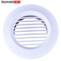 Grille de ventilation ronde en plastique pour climatisation, en ABS blanc, pour conduit d'extraction de ventilateur en ligne