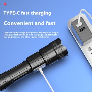 Torcia portatile ricaricabile USB ricarica rapida P50 Lampwick batteria agli ioni di litio Ultra luminosa per campeggio di emergenza - Product Image 3