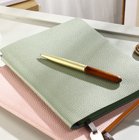 Carnet de notes A5 avec logo personnalisé-Couverture en cuir PU avec boucle pour stylo, journal d'affaires en papier épais (OEM disponible)