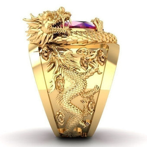 Anello Creativo con Doppio Drago che Gioca con la Perla, Pietra Brillante Intarsiata, Ornamento per Mani alla Moda - Product Image 2
