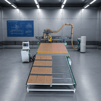 Máquina CNC de Alta Eficiencia para Trabajar la Madera, con Doble Sierra, Router ATC, Línea de Producción para Corte, Perforación y Mandrinado de Paneles