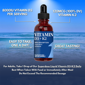 Grosir OEM Vitamin D3 K2 tetesan cairan meningkatkan energi dan mendukung suplemen cair tulang sehat - Product Image 3