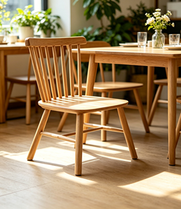 Modern Scandinavian Wooden Spindle <b>Back</b> <b>Chair</b> For Living Room And Dining Area With Solid Wood Legs And Ergonomic Design - Product Image 5