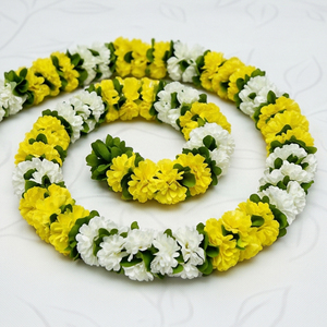 Guirnalda de Flores Artificiales Blancas y Amarillas, Decoración Floral Colgante para Bodas, Festivales, Templos, Pooja y Decoración del Hogar - Product Image 5
