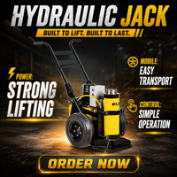 Cric hydraulique mobile électrique ENERPAC 100 tonnes 700 bars à course de 457 mm sur roues pour réparation industrielle