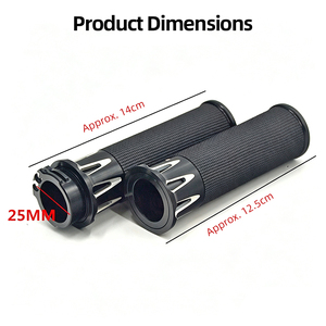 Empuñaduras huecas de 25MM para motocicleta Harley 883 XL1200, empuñaduras antideslizantes de aluminio para manillar, color negro - Product Image 3