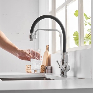 Brass Silicone Flexible Single Hole Pull Out Filter Hot and Cold Mixer Taps 2 Handles Kitchen AT7218 Kitchen - Product Image 3