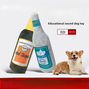 Jouet de luxe écologique pour <span class=keywords><strong>chien</strong></span>, bouteille de vin artificielle en peluche pour animaux de compagnie, aboiements et gémissements pour chiens en polyester - Product Image 1