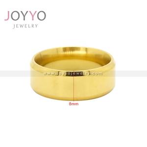 Fascia <span class=keywords><strong>nuziale</strong></span> classica in acciaio inossidabile anello in oro semplice 8mm di larghezza anello con sigillo piatto nome gioielli incisi per uomo donna - Product Image 6