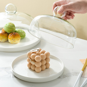 Eco-friendly stile classico alto piede di bambù piatto di legno piatto di <span class=keywords><strong>vetro</strong></span> torta Stand dolce cupola <span class=keywords><strong>per</strong></span> festa di frutta - Product Image 4