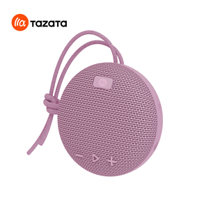 Portable Bluetooth <b>Speaker</b> <b>Mini</b> Round Wireless Stereo Sound Outdoor Use Pink Mesh Design With Carry Strap - Product Image 4