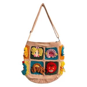 Sac à main en crochet tricoté à la main pour femme, motif dessin animé mignon et original, sac bandoulière tissé à la main - Product Image 1