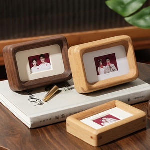 Aimant de réfrigérateur, cadre <span class=keywords><strong>photo</strong></span> magnétique en noyer noir, utilisé pour afficher les cartes et photos <span class=keywords><strong>Polaroid</strong></span> Mini - Product Image 2