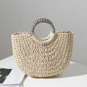 กระเป๋าถือประดับเปลือกหอยทำจากกระดาษทรงพระจันทร์ครึ่งดวงสไตล์โบฮีเมียนใหม่2025ฤดูร้อน - Product Image 6