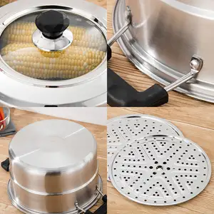 DIA 28CM Factory Direct High Quality 304 Stainless Steel Steamer Pot Durable Metal Cookware Food Preparation Dumpling Steamer