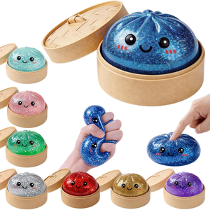 JITENG Boule anti-stress en forme de boulette de raviolis ou de pain vapeur farci, jouet à presser pour le stress, pour projets d'Halloween et jeux de farces - Product Image 3