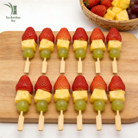 Bâtonnets de barbecue coréens Teppo en bambou écologique, qualité alimentaire, résistants à la chaleur, durables, 70-90 mm, lisses, à long manche, pour la décoration de plateaux de fruits