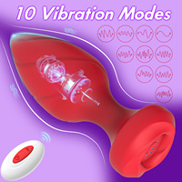 Kabelloser Ferngesteuerter Vibrierender Analplug Interaktiver Spiralförmiger Strukturierter Vibrator für Männer Frauen Paare Prostata-Massagegerät Erotikspielzeug