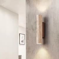 Applique murale en travertin naturel nordique, minimaliste, à montage en surface, style Wabi-sabi, en pierre jaune, avec éclairage LED pour salon et couloir