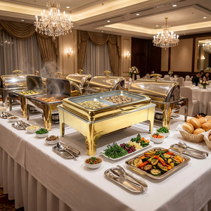 Calentador de Comida Comercial de Acero Inoxidable de 9L con Calentamiento a Combustible para Buffet, Hotel, Bodas y <span class=keywords><strong>Catering</strong></span> - Product Image 2