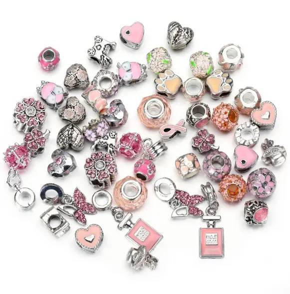 Ebay encantos rosa do tipo faça você mesmo encantos personalizados para jóias