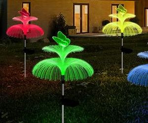Luces LED decorativas alimentadas por energía solar Impermeable IP65 Mariposa y medusas para decoración de jardín al aire libre Luces LED alimentadas por energía solar