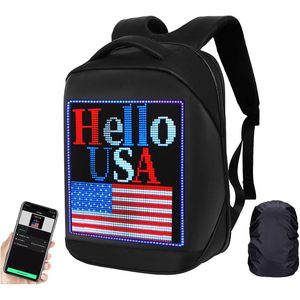 Welaso Smart Bluetooth LED <b>Backpack</b> 20-35L Programmable Display Unisex Laptop Daypack with USB and Rain Cover - Product Image 1