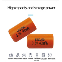 ER10240 ER10250 3.6v 400MAH 2/3Aaa غير قابلة للشحن الخلية الأولية li-socl2 بطارية ليثيوم