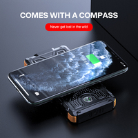 Chargeur universel sans fil solaire de batterie externe de Li-polymère imperméable d'extérieur avec double USB et lumières de camping