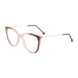 87047 Montures de lunettes œil de chat anti-lumière bleue, monture complète, verres en acétate, unisexe, style européen, charnière à ressort - Product Image 5