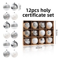 Boule de Noël 10 cm, 12+ styles, peinture colorée, galvanoplastie, décorations suspendues pour fêtes, anniversaires, arbre de Noël