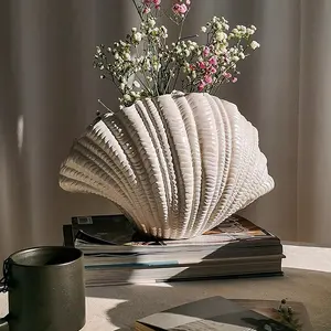 Vasi in Ceramica a Forma di <span class=keywords><strong>Conchiglia</strong></span>, Ornamenti Decorativi Artigianali Unici in Terracotta - Product Image 1