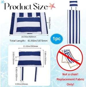 Chaise <span class=keywords><strong>de</strong></span> plage en <span class=keywords><strong>toile</strong></span> <span class=keywords><strong>de</strong></span> style moderne avec oreiller pliable pour bronzer en plein air, patio, jardin et cour - Product Image 2