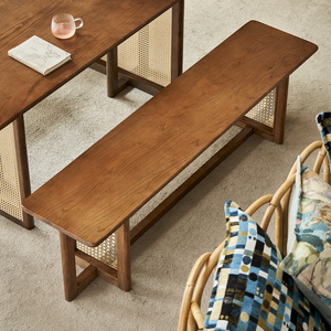 Table à manger en teck massif moderne en forme de L, écologique, durable, pour l'intérieur et l'extérieur, meubles de salle à manger - Product Image 3