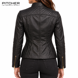 Fabricant en gros de vestes en cuir pour femmes pour les boutiques américaines, fournisseur de vestes en cuir pour femmes à faible MOQ, OEM en gros - Product Image 4