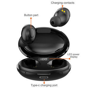 Auriculares Deportivos Inalámbricos T5, BT 5.0, Sonido de Alta Fidelidad, Pantalla LED, Auriculares Intrauditivos <span class=keywords><strong>para</strong></span> Correr, Gimnasio, Música - Product Image 6